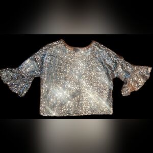 BOLD Elements Silver Sequin Top